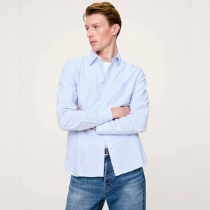 ARROW BRIGADE Men's Blue Stripe Oxford Dress Shirt
